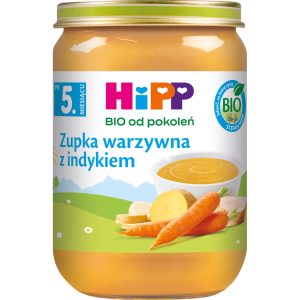 HIPP BIO od pokoleń danie w słoiczku, Zupka warzywna z indykiem, po 5. m-cu życia 190 g