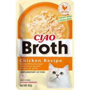 INABA CIAO Broth karma uzupełniająca dla dorosłych kot&oacute;w, Kurczak w Rosole 40 g