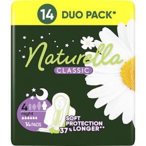 NATURELLA Classic podpaski higieniczne, na noc, ze skrzydełkami, Night 4 14 szt.