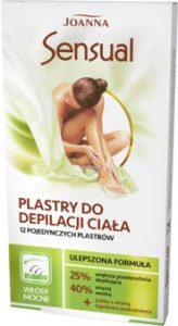 JOANNA Sensual plastry do depilacji ciała z woskiem, włosy mocne 12 szt.
