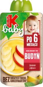 KUBUŚ Baby deser owocowy typu budyń, Banan, Jabłko, po 6. miesiącu życia 100 g