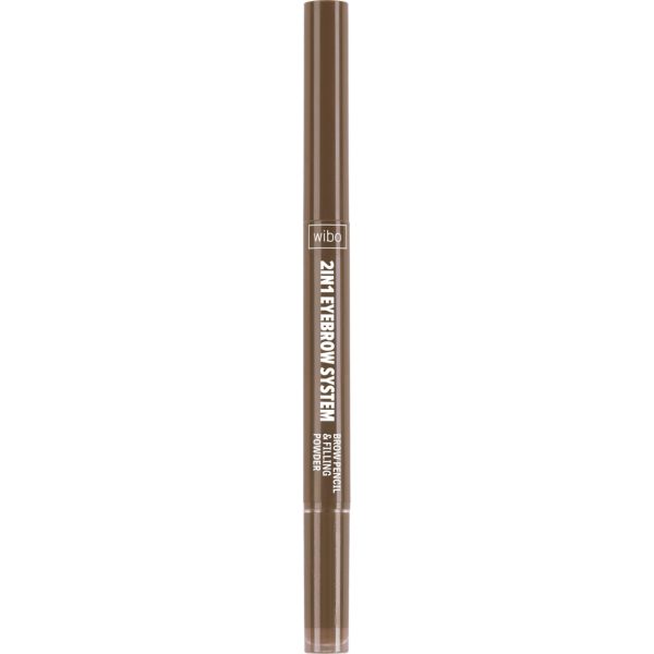 WIBO 2in1 Eyebrow System kredka i puder do brwi w gąbce, nr 1; 1 szt.