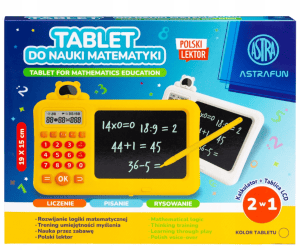 Tablet do nauki matematyki LCD AstraFun &ndash; kalkulator, polski lektor
