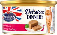 BUTCHER&rsquo;S Delicious Dinners karma pełnoporcjowa mokra dla dorosłych kot&oacute;w, mus z wołowiną i wątr&oacute;bką 85 g