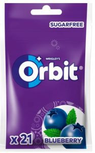 Orbit Blueberry Guma do Żucia Bez Cukru Jagodowa 21 Drażetek 29g