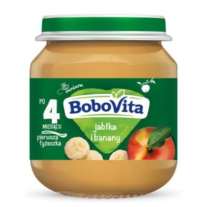 BOBOVITA Pierwsza łyżeczka deserek w słoiczku, Jabłko i Banan, 4m+ 125 g