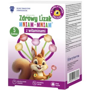 Zdrowy Lizak Mniam-Mniam lizaki z witaminami, dla dzieci, 3+, suplement diety 5 szt.