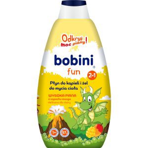 BOBINI Fun płyn do kąpieli i żel do mycia, 2w1, o zapachu mango 500 ml