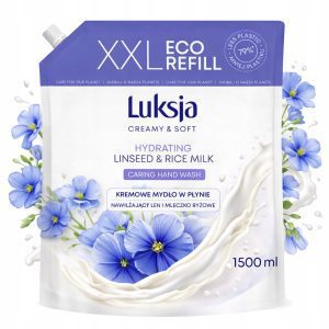 LUKSJA Kremowe mydło w płynie Len i Mleczko Ryżowe XXL