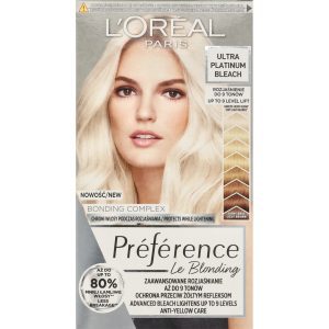 L'Or&eacute;al Paris Pr&eacute;f&eacute;rence rozjaśniacz do włos&oacute;w, do 9 ton&oacute;w, z Bonding Complex, Ultra Platinum Bleach 1 szt.