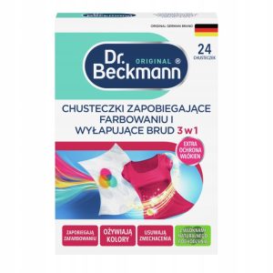 Dr. Beckmann Chusteczki do Prania Aktywnie Wybielające do Bieli 15 sztuk