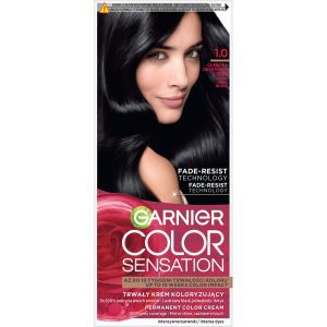 Garnier Color Sensation krem koloryzujący do włos&oacute;w, trwały, nr 1.0 Głęboka Onyksowa Czerń 1 szt.