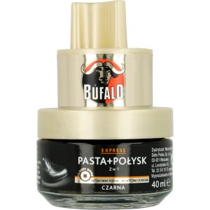 Bufalo Express pasta do butów, samonabłyszczająca, 2w1, Czarna 40 ml