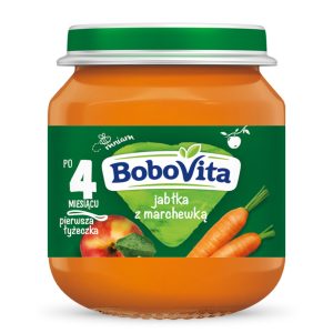 BOBOVITA Pierwsza łyżeczka deserek w słoiczku, Jabłko z marchewką, 4m+ 125 g