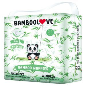 Bamboolove pieluszki jednorazowe, z włóknem bambusowym, 9-14kg, rozm. L 21 szt.