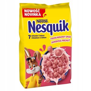 Nestle Nesquik Zbożowe kuleczki truskawkowy smak 450 g