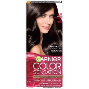 Garnier Color Sensation krem koloryzujący do włos&oacute;w, trwały, nr 3.0 Prestiżowy Ciemny Brąz 1 szt.