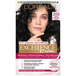 L'Or&eacute;al Paris Excellence Creme krem do włos&oacute;w, koloryzujący, ochronny, nr 200 Głęboki Ciemny Brąz 1 szt.