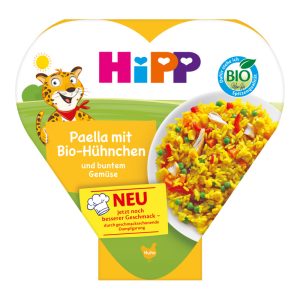 HIPP BIO danie gotowe, Paella z kolorowymi Warzywami i Kurczakiem, po 1. roku życia 250 g