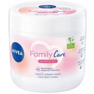 NIVEA Family Care Sensitive Skin lekki krem nawilżający do twarzy, ciała i dłoni 450 ml