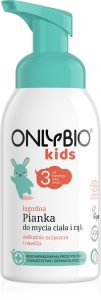 ONLYBIO Kids Łagodna pianka do mycia ciała i rąk 300 ml