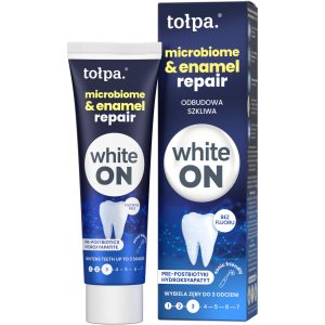 TOŁPA WHITE ON Microbiome & Enamel Repair pasta do zęb&oacute;w wybielająca, odbudowa szkliwa 75 ml