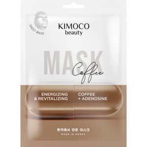 Kimoco Beauty maska w płachcie z ekstraktem z kawy i adenozyna, energetyzująco-rewitalizująca 23 ml