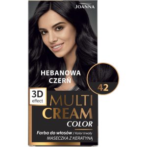 Joanna Multi Cream Color farba do włos&oacute;w, nr 42 Hebanowa Czerń 1 szt.