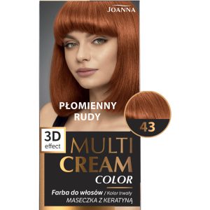 Joanna Multi Cream Color farba do włos&oacute;w, nr 43 Płomienny Rudy 1 szt.