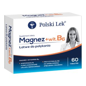 Polski Lek Magnez tabletki, Magnez + Wit.B6, suplement diety 60 szt.