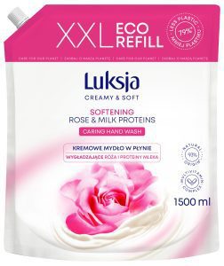 Luksja Creamy Soft mydło w płynie do rąk zapas r&oacute;ża 1,5 l