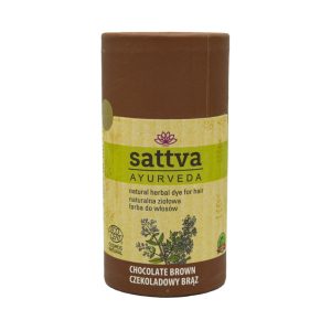 Sattva Ayurveda farba do włos&oacute;w, naturalna, ziołowa, Czekoladowy Brąz 150 g