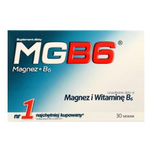 MGB6 tabletki, Magnez i witamina B6, suplement diety 30 szt.